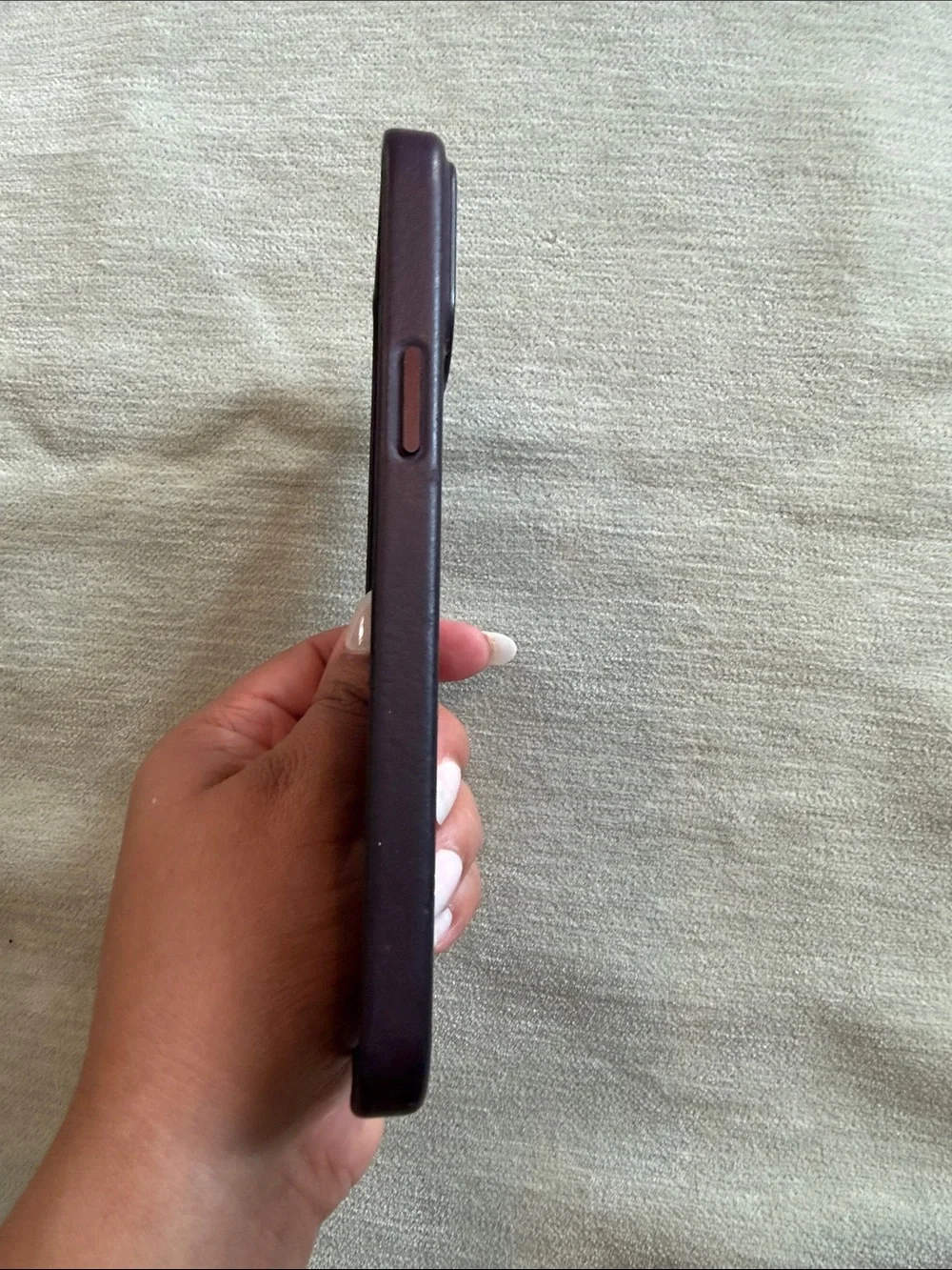 Apple Leather iPhone 13 Pro Max Case - Dark Cherry